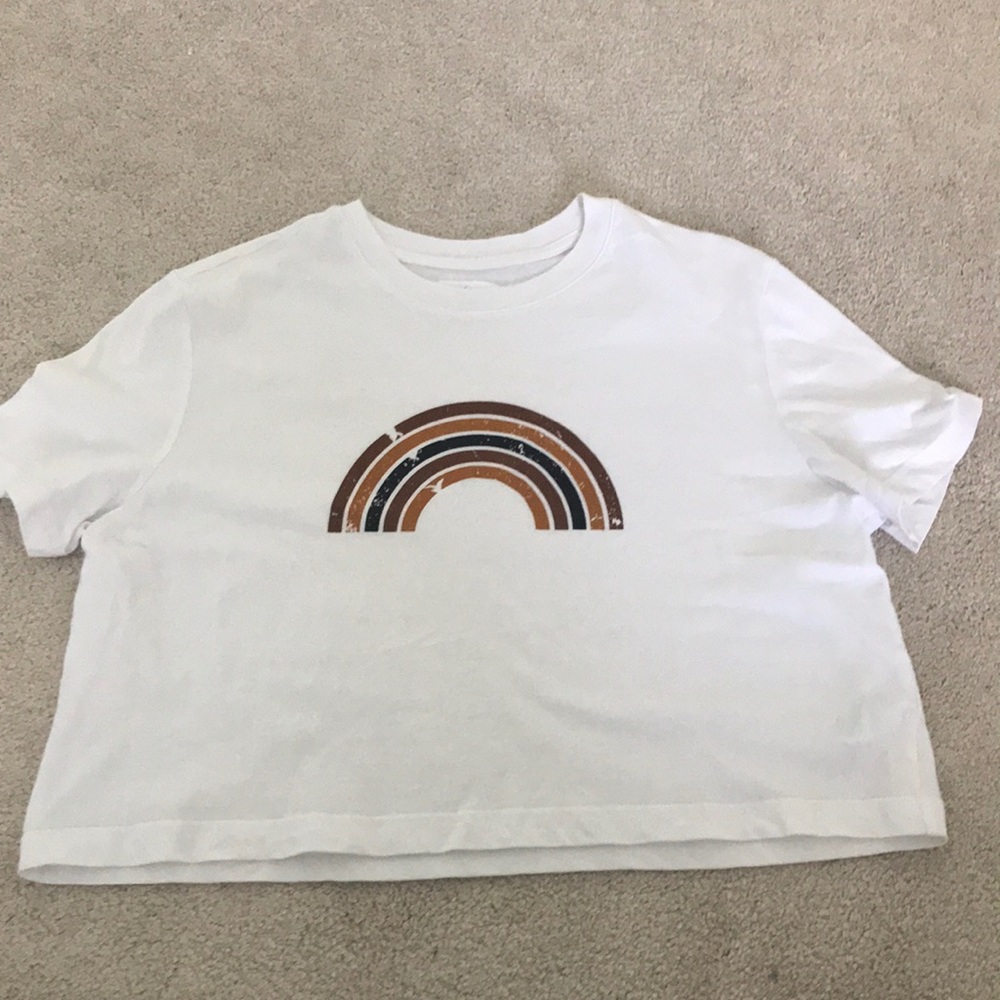 Target Brown Rainbow Cropped T-Shirt
